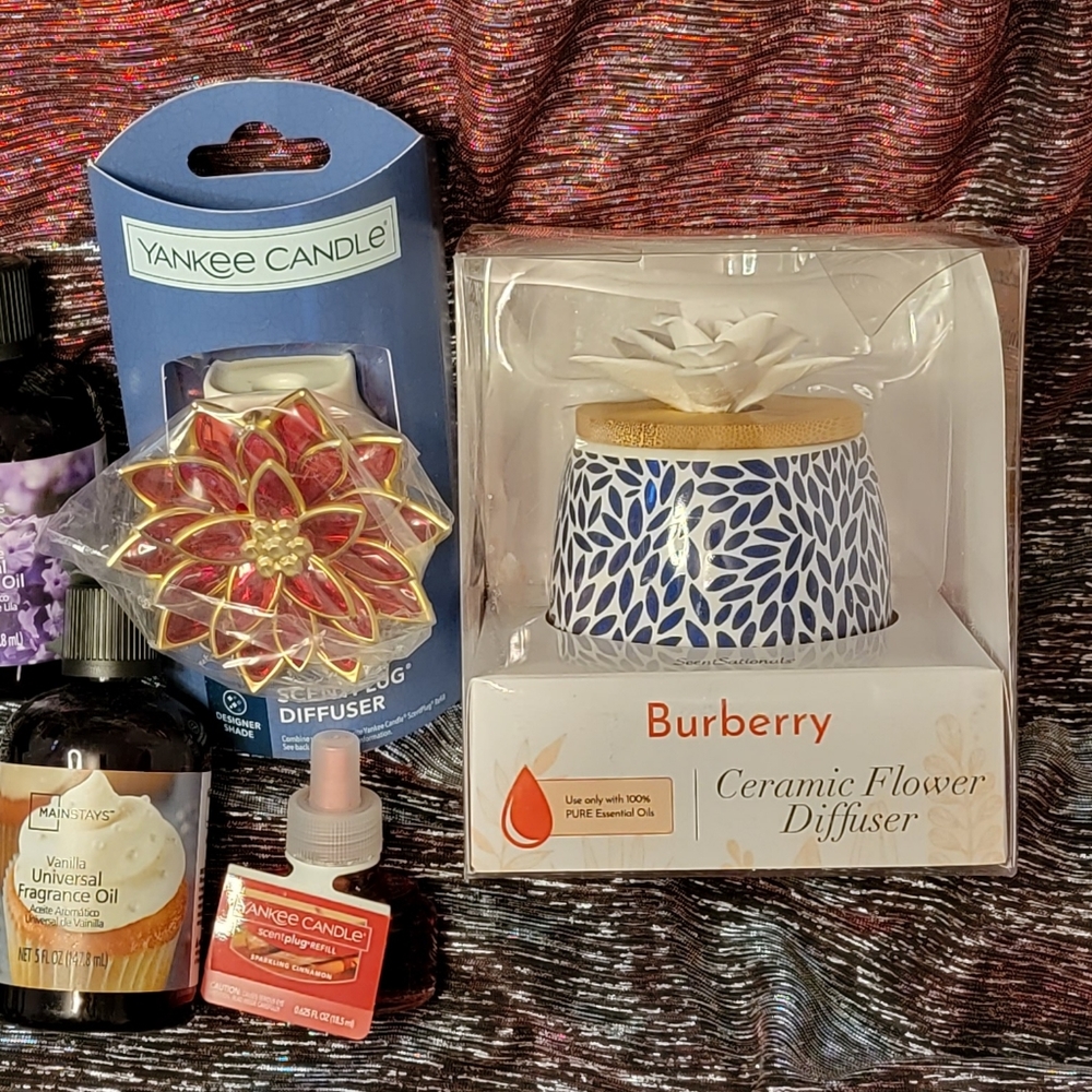 Village Candle & Scent Sationals diffuser bundle. New w/ essential oils & refill